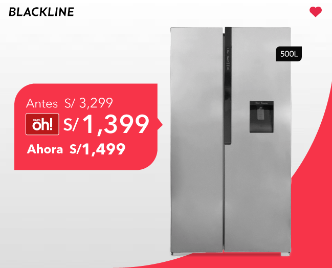 Blackline Refrigeradora Side By Side Inox 500L