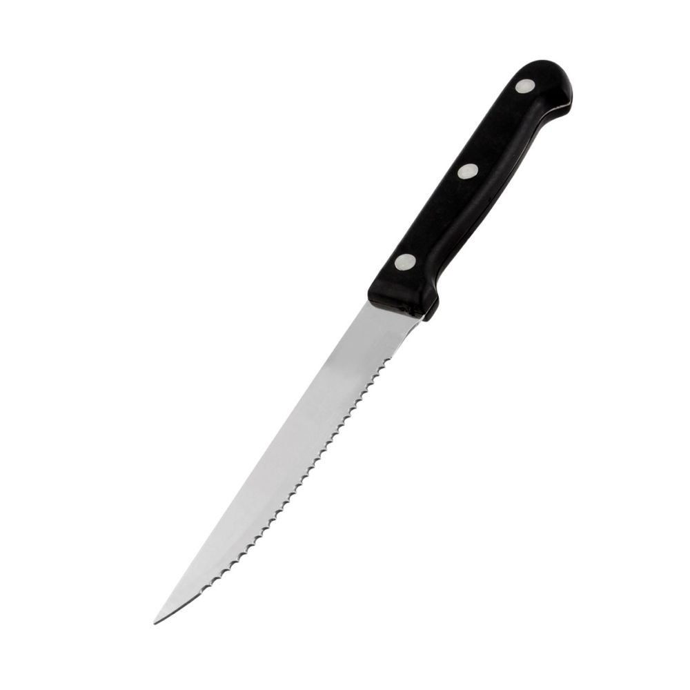Cuchillo de sierra negro Wolfox WF1716 mango de plástico 13 cm