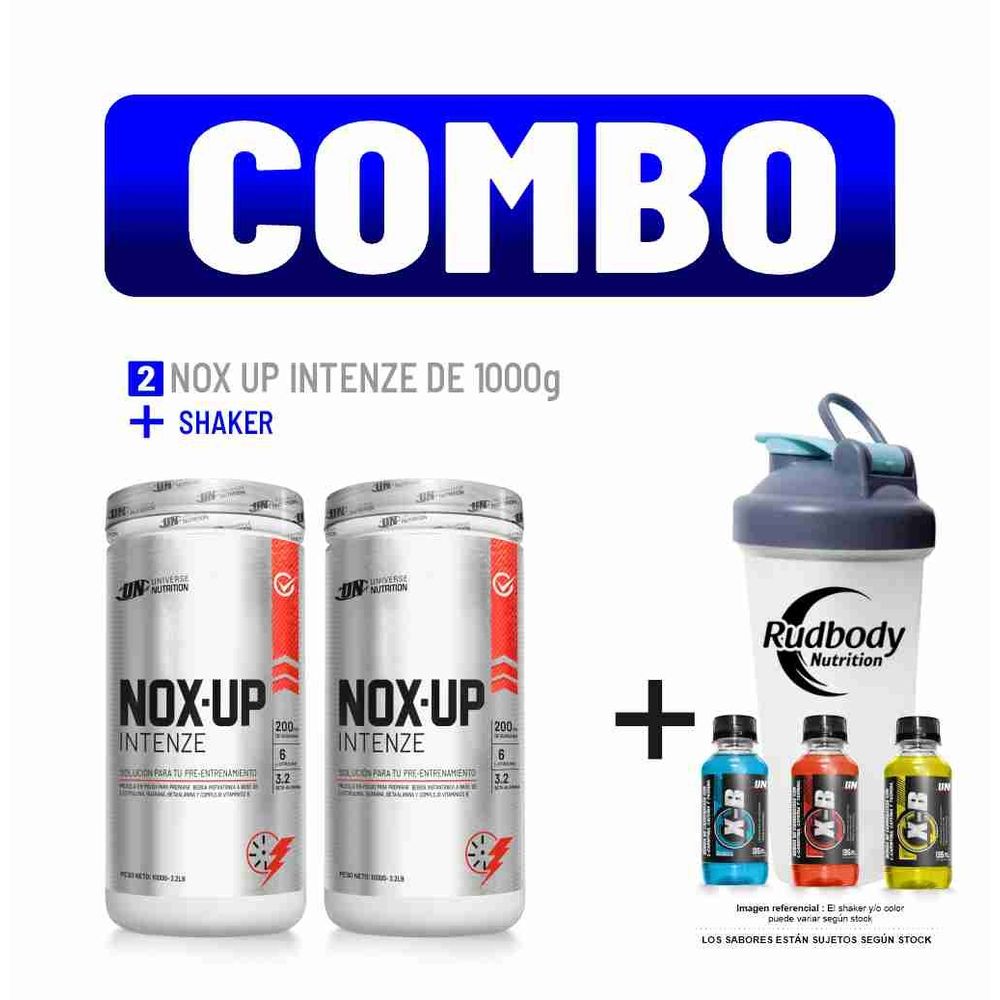 Combo Universe Nutrition - 2 Nox-Up Intenze 1000gr Mora + Shaker