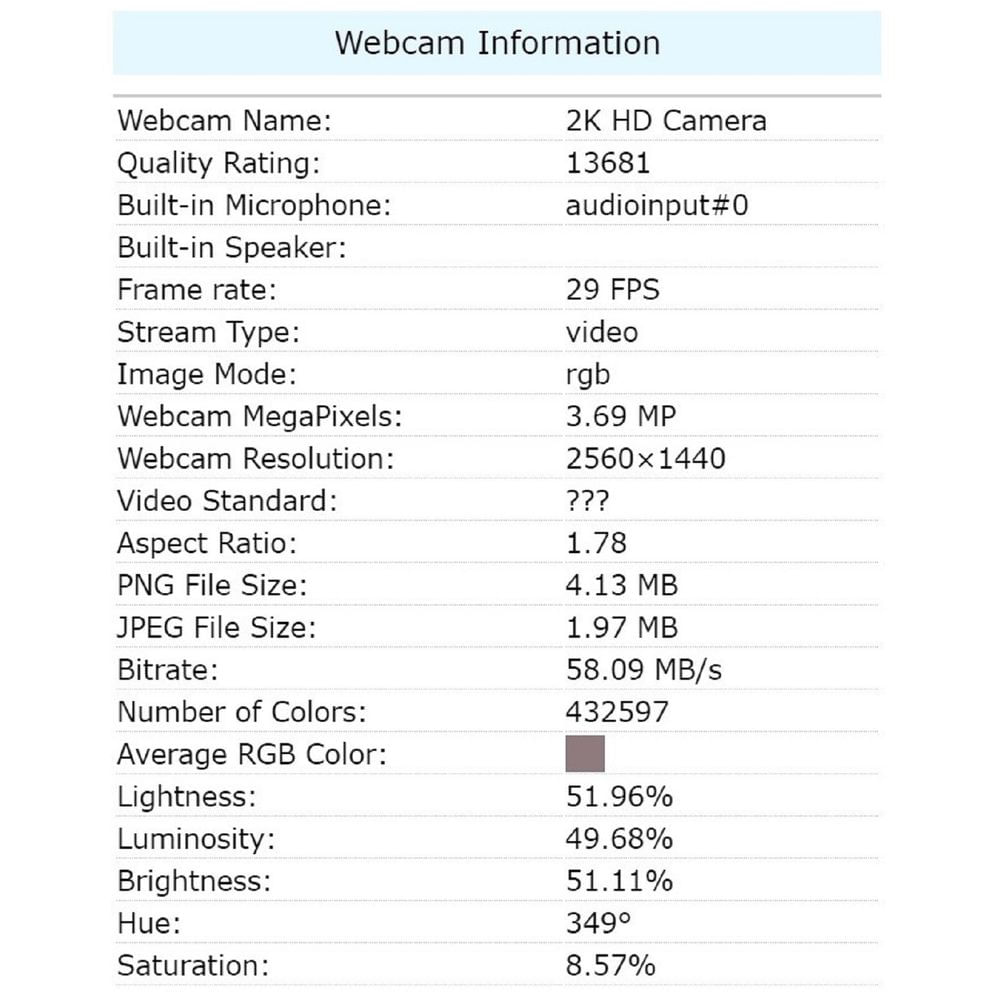 WEBCAM 2K FHD SIN MICRÓFONO SOLO VIDEO IDEAL LAPTOP - NEGRO