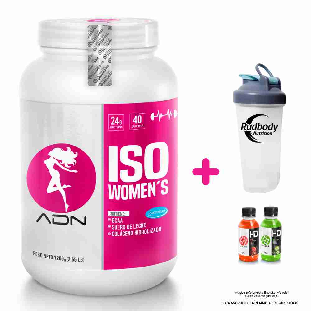 Proteína ADN Women'S Iso Women'S 1200gr Vainilla + Shaker