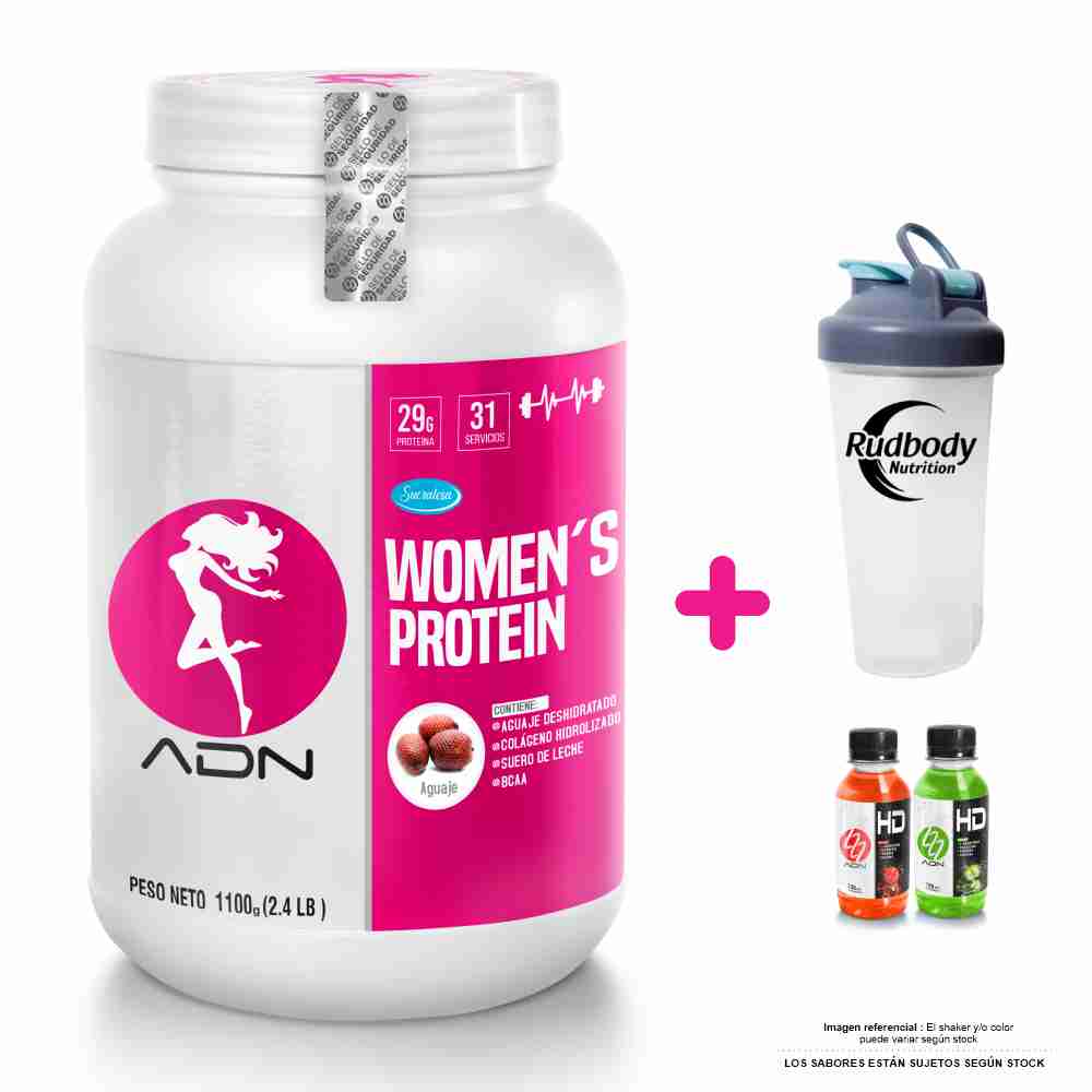 Proteína  ADN Women'S Women'S Protein 1100gr Fresa + Shaker