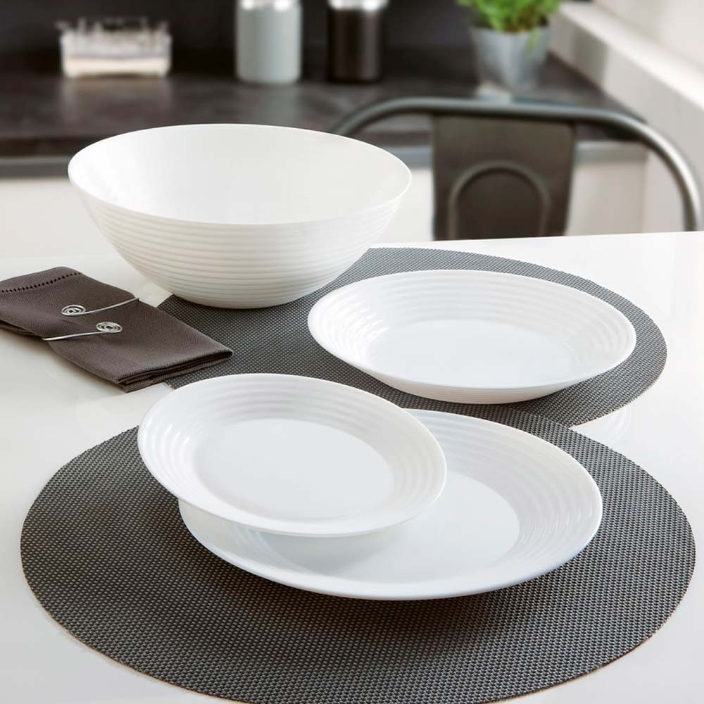 Juego de Vajilla Luminarc Harena de Vidrio Blanco 19 Piezas