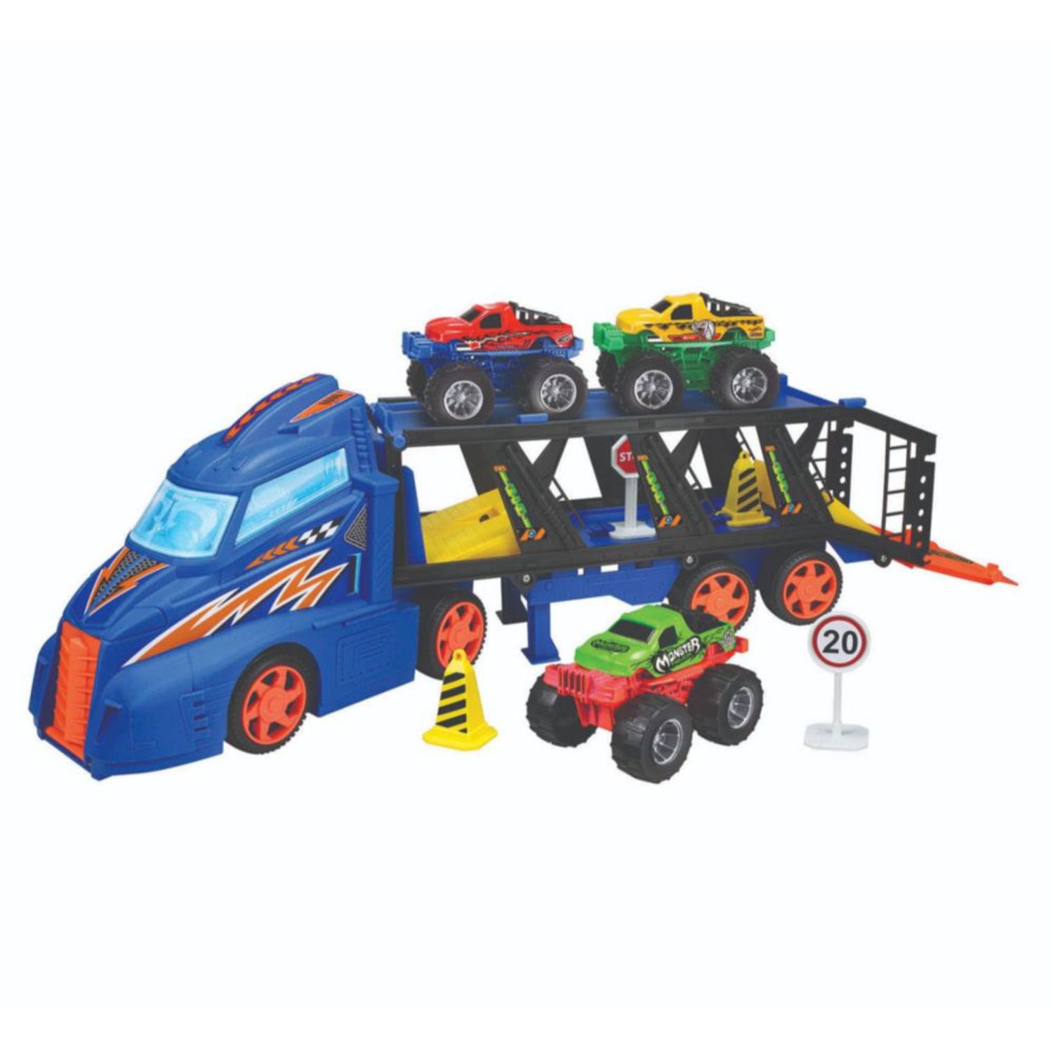 Carro Monster Truck Express Wheels Set De Juego Hauler Oechsle.pe