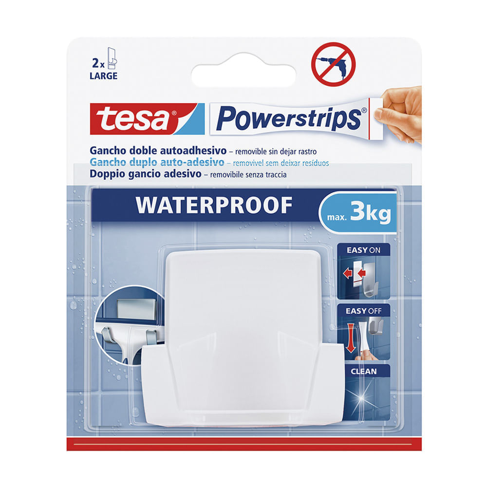 Gancho resistente al agua duo Blanco grande x 1 unidad