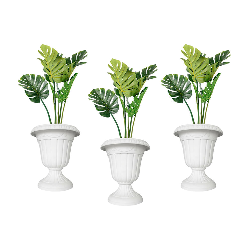 Maceta Tipo Copa Ferticorp Blanco de Plástico Resistente 3 Unidades