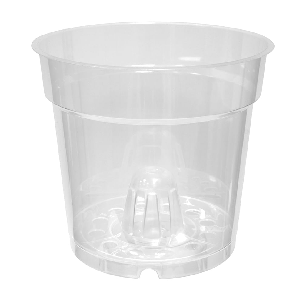 Maceta Cilíndrica Plástica Transparente Orquídea #15 Reyplast
