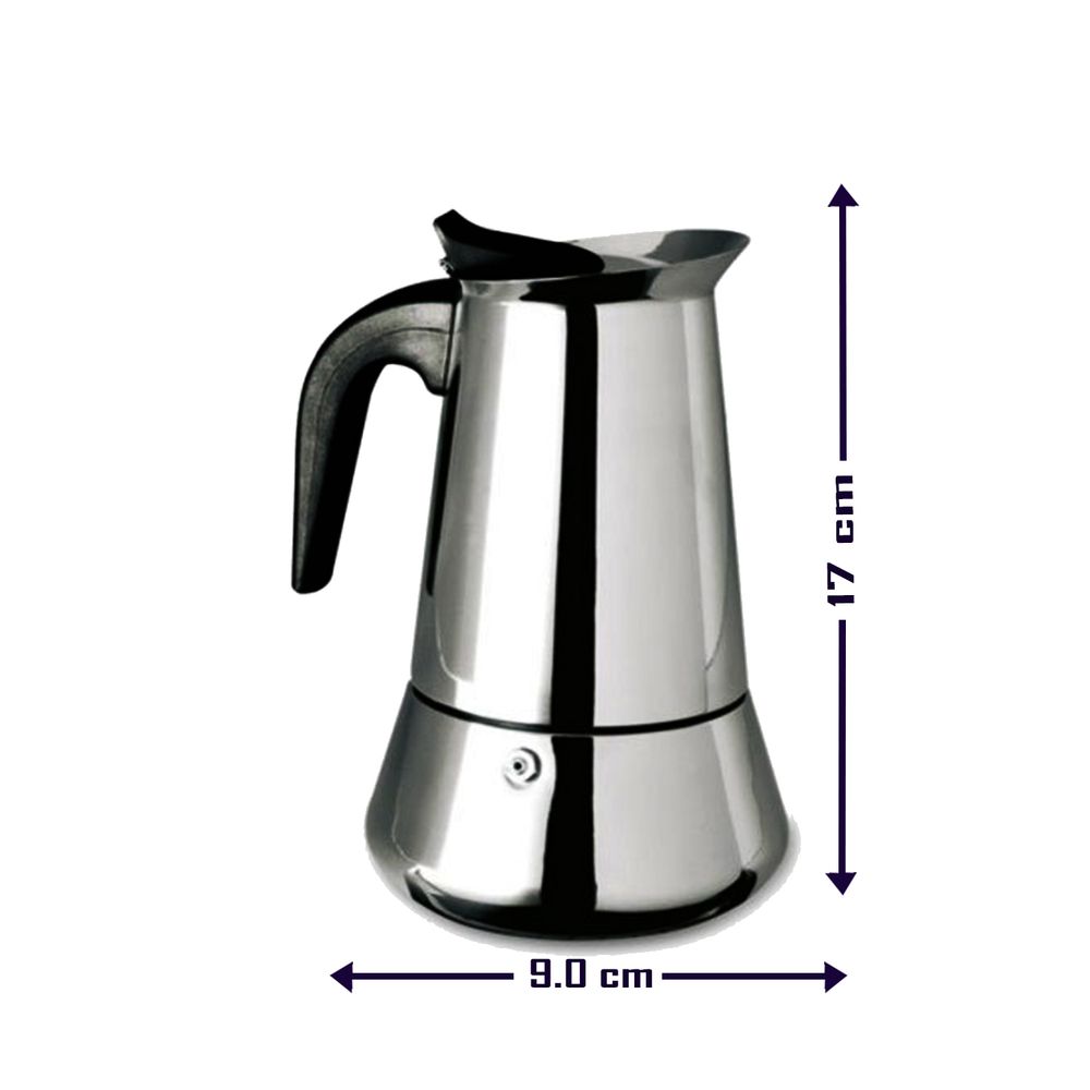 Cafetera Italiana Espresso Maker para 4 Tazas Acero Inoxidable