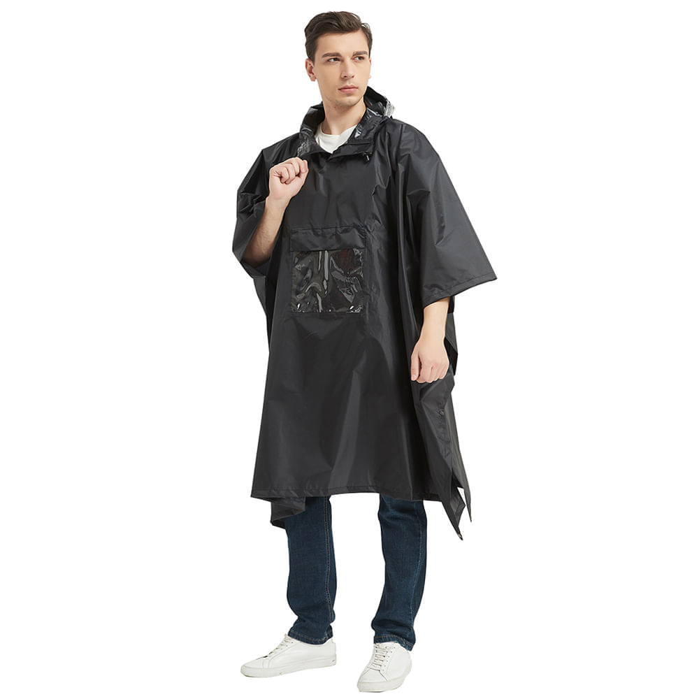 Poncho Impermeable para lluvia TOMSHOO Y15790 Negro