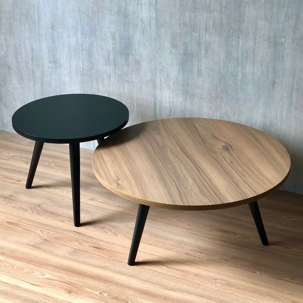 Mesa de Centro Osom! Muebles Modelo Cerchio Color Espresso y Negro |  Oechsle - Oechsle