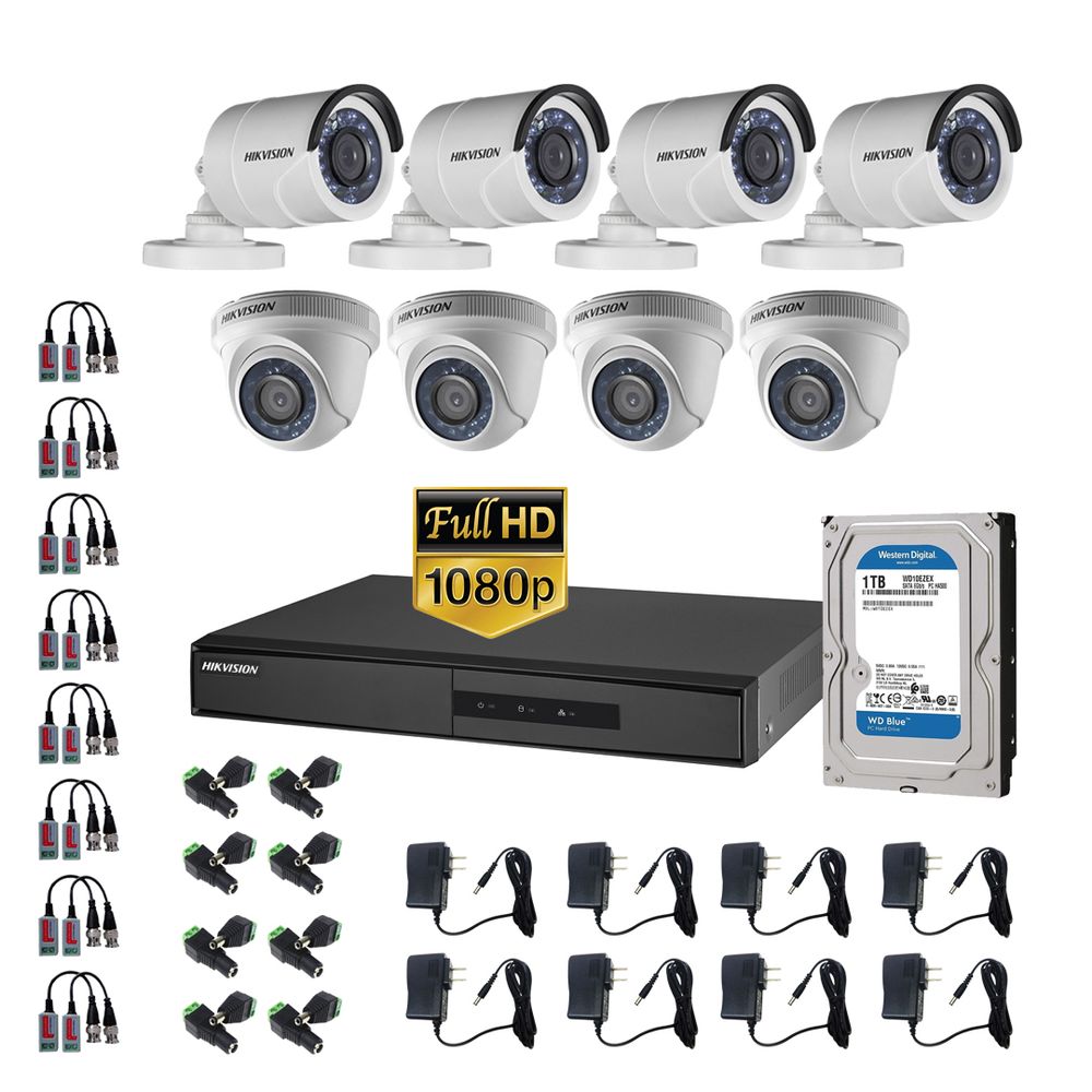 Kit 10 Cámaras De Seguridad Full Hd 1080P Hikvision Con Disco De