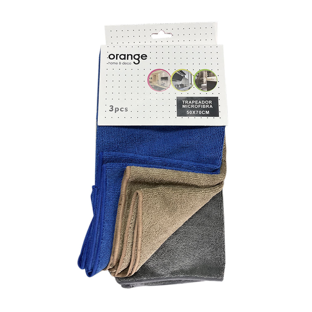 Trapeador de microfibra 70x50cm 3 unidades Orange