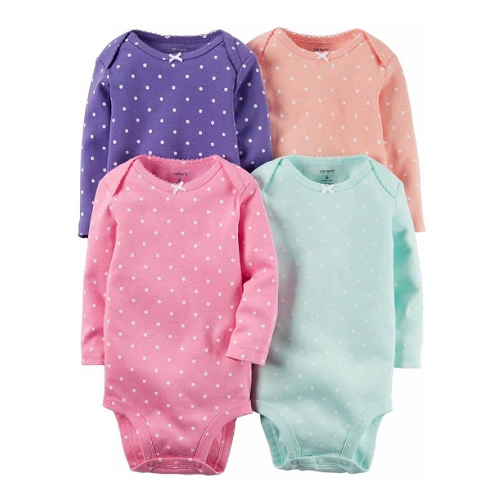 Para Bebé Niña Precio Ropa Carters Ropa Carters Bebe Precio Pack Bodys Carter's 100% Algodón Manga