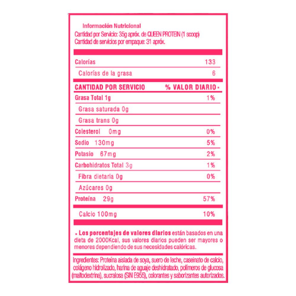 Queen Protein Vainilla 1100gr Proteína Whey con Colágeno