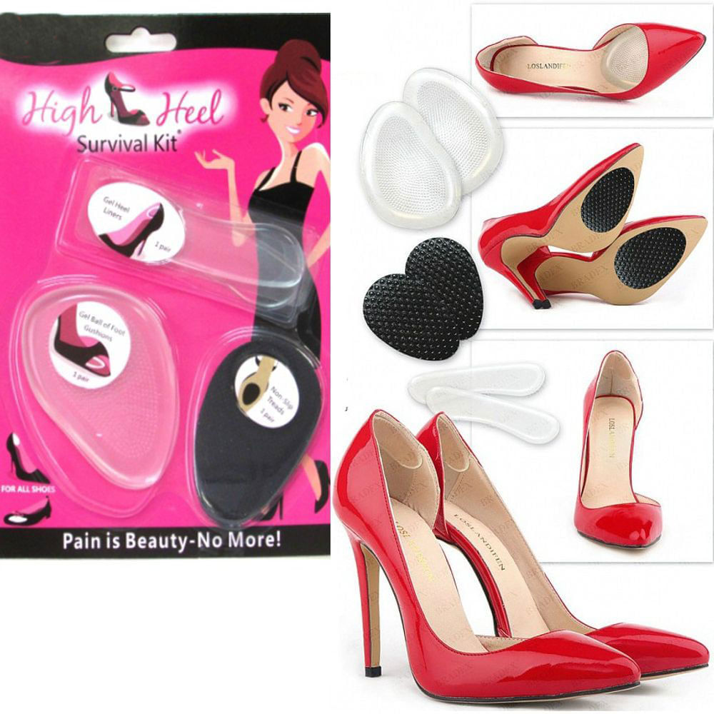 Pack X2 Plantillas de Gel de Silicona 3 en 1 para Zapatos de Tacón