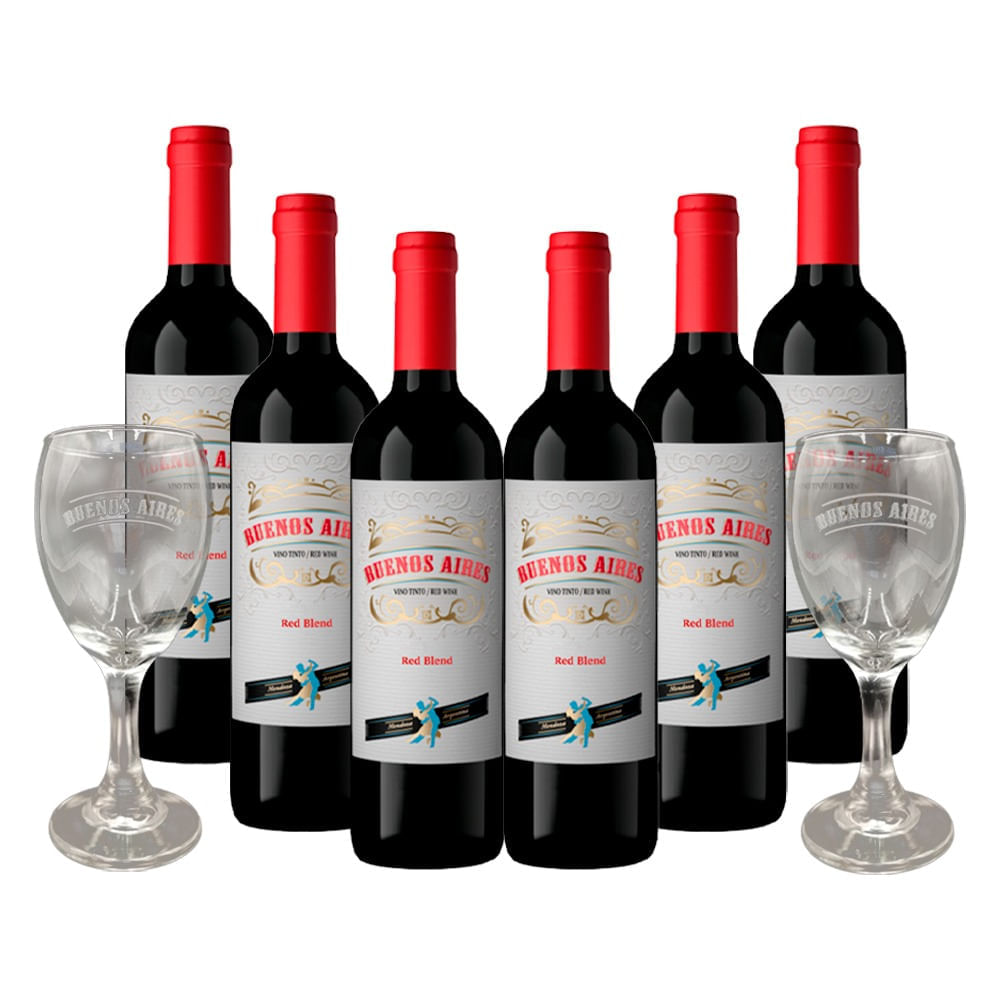Vino Buenos Aires Red Blend 750 ml x 6 unid