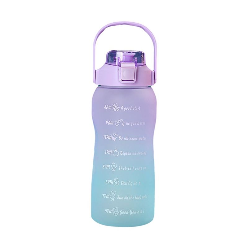 Botella de agua con marcador y pajita 1L B2B-H45307W Blanco