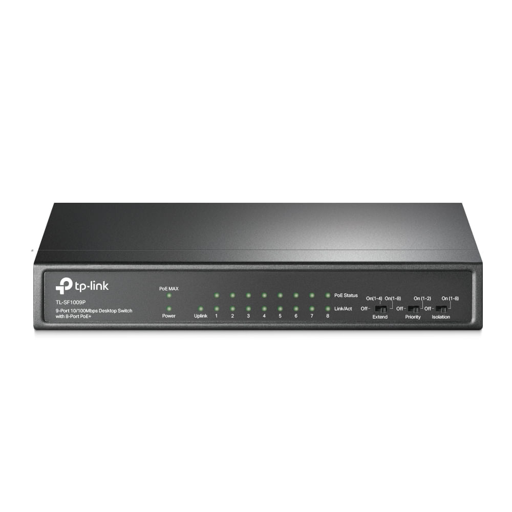 Switch TP-Link TL-SF1009P 9 Puertos 10/100 Mbps 8 Puertos POE+