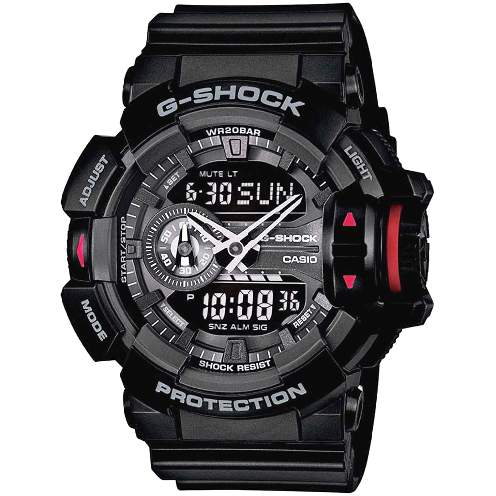 Reloj Casio G-Shock GA400-1B para Hombre Digital Analógico Luz Led Automática Negro Rojo | Oechsle - Oechsle