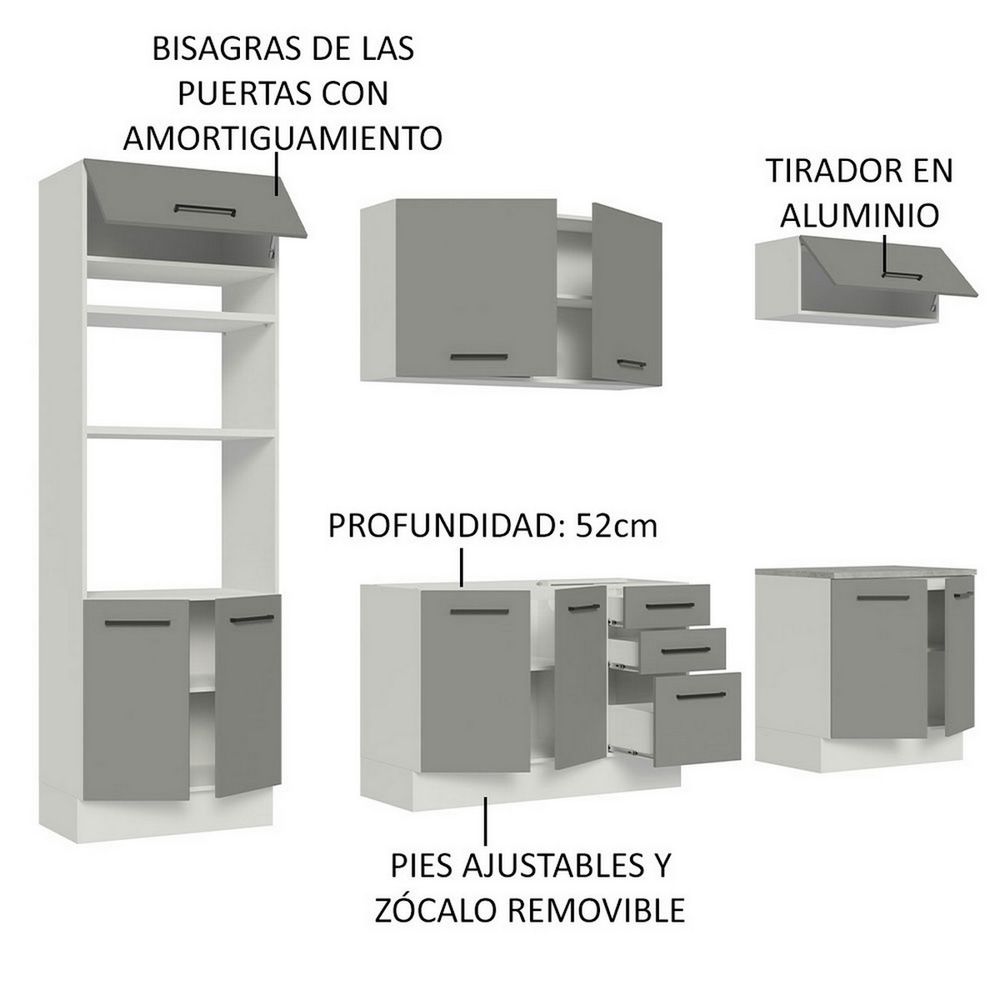 Mueble De Cocina Alacena Agata Con Lavadero 270 Cm