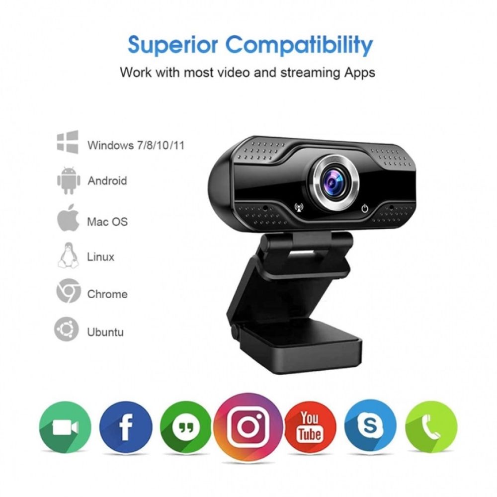 Camara Web Full HD 1080P con Doble Microfono para Pc y Laptop
