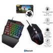 BLUETOOTH KIT COMBO GAMER 4 EN 1 TECLADO GAMER DE UNA SOLA MANO