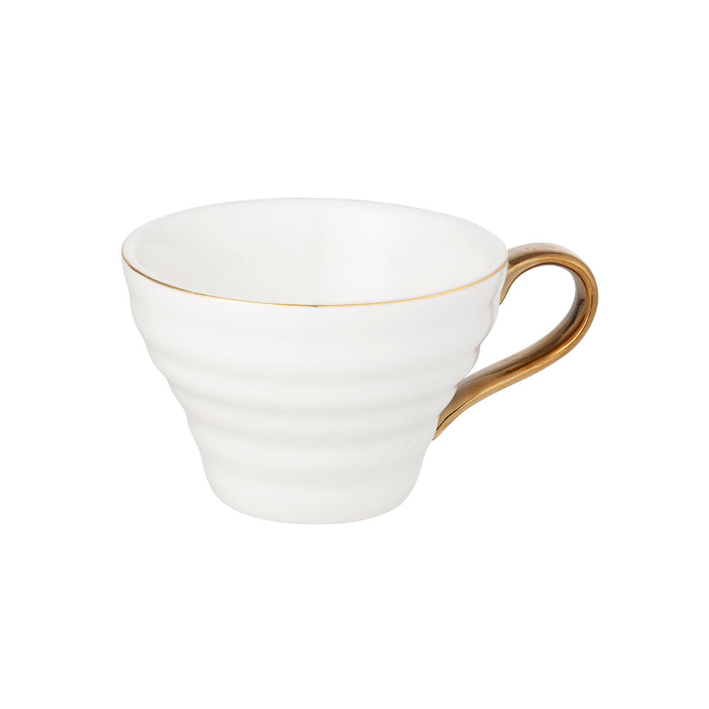 Mug Blanco con Asa Dorada VIVA HOME