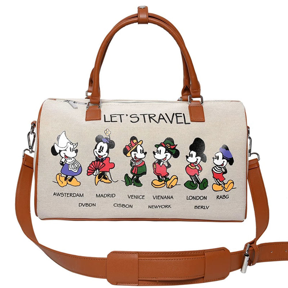 Bolso Grande para Mujer Deportivo de Hombro Viaje Mickey Minnie Mouse