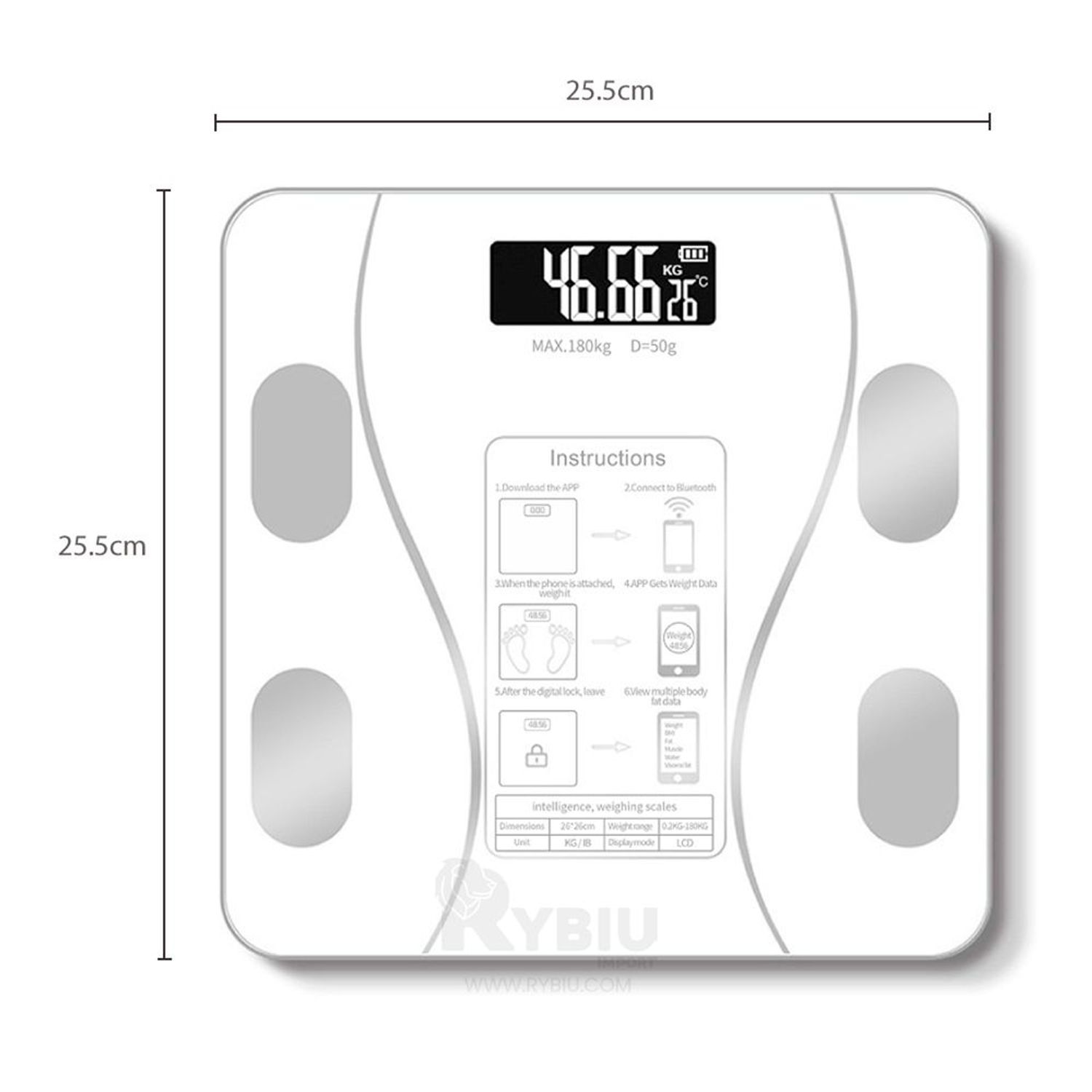 Bascula digital baño 180kg blanco - Productos - Tendencia Única