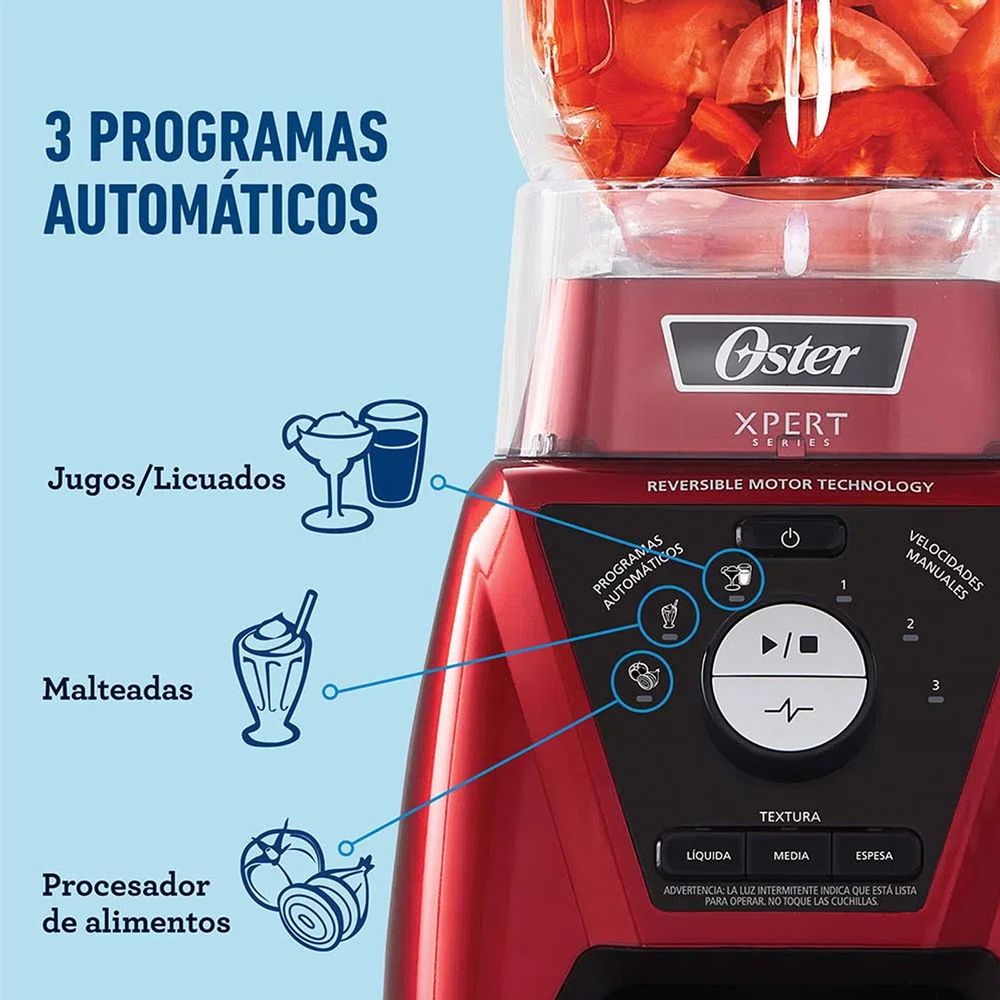 Combo de licuadora oster online deluxe 5 pzas rojo