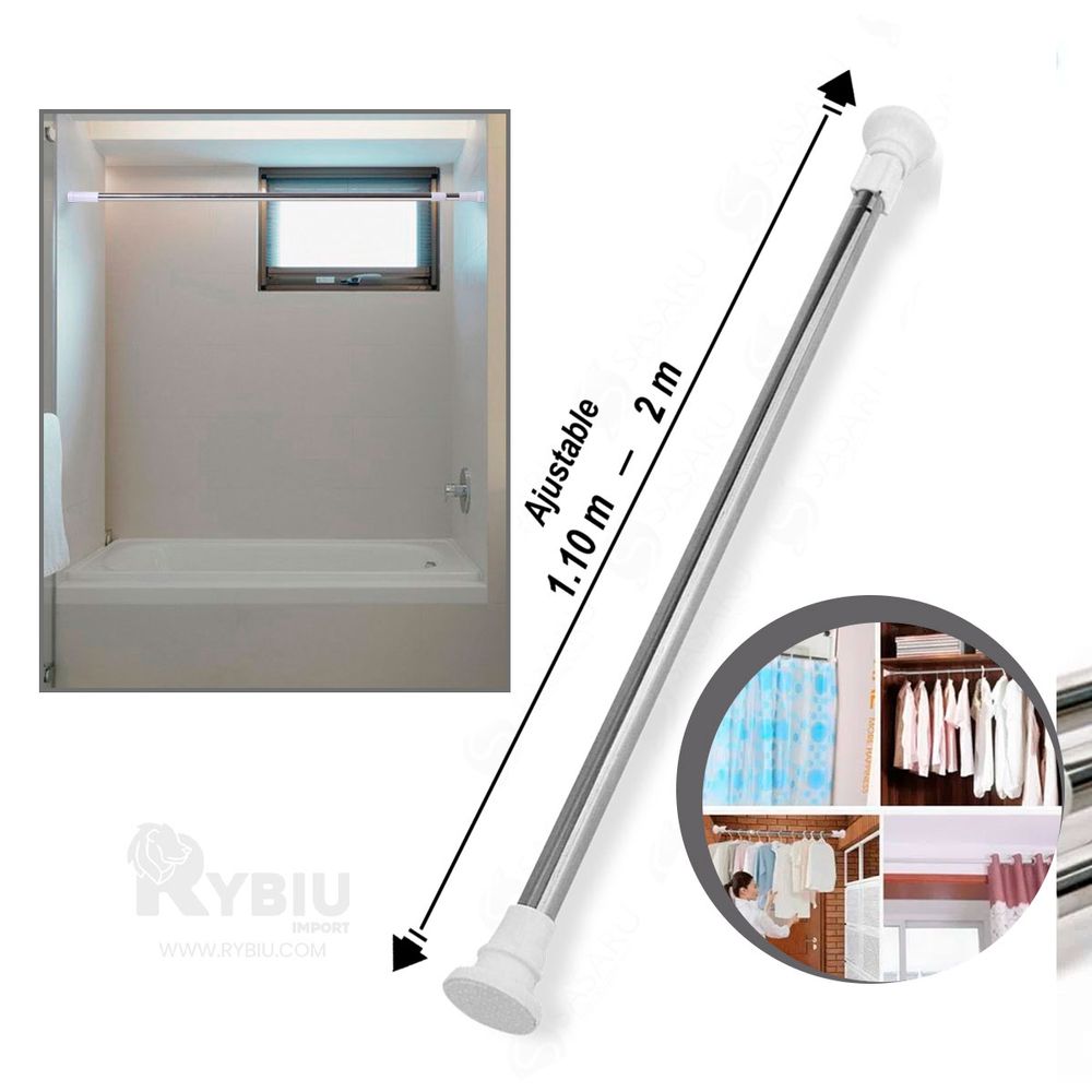 Tubo Ajustable para cortina de Baño