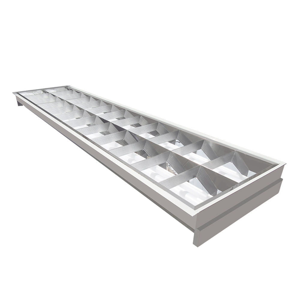 Rejilla empotrable para tubo LED 2x18W con lámpara