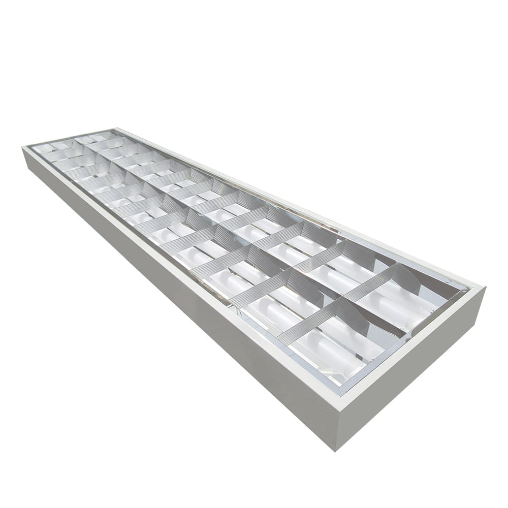Rejilla adosable para tubo LED 2x18W con lámpara