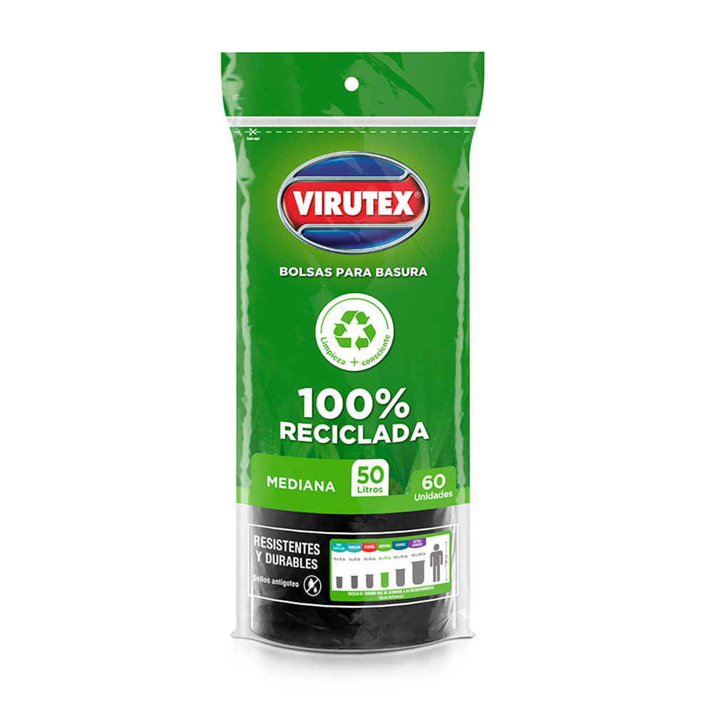 Bolsa de Basura Rollo 50L Virutex