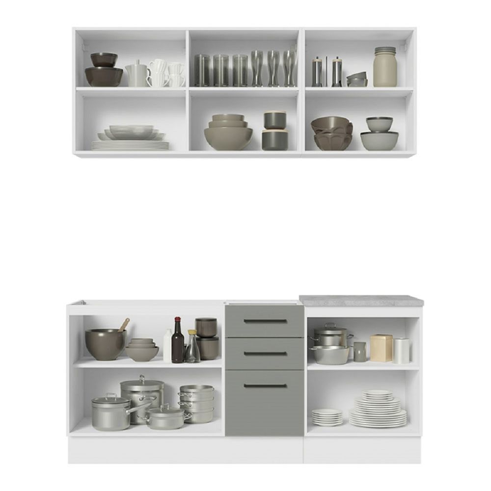 Mueble de Cocina Madesa Agata con Lavadero con 180cm Gris - Promart