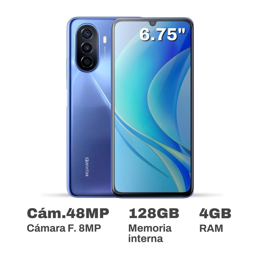 Celular Huawei Nova Y70 6.75"" 4GB RAM 128GB Azul