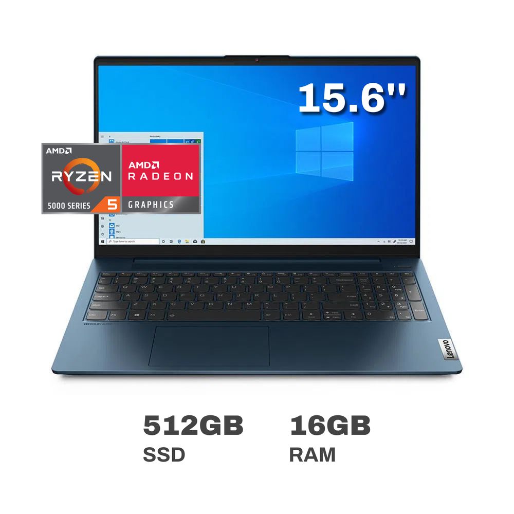 Laptop Lenovo IdeaPad 5 AMD Ryzen 5 16GB RAM 512GB SSD 15.6"