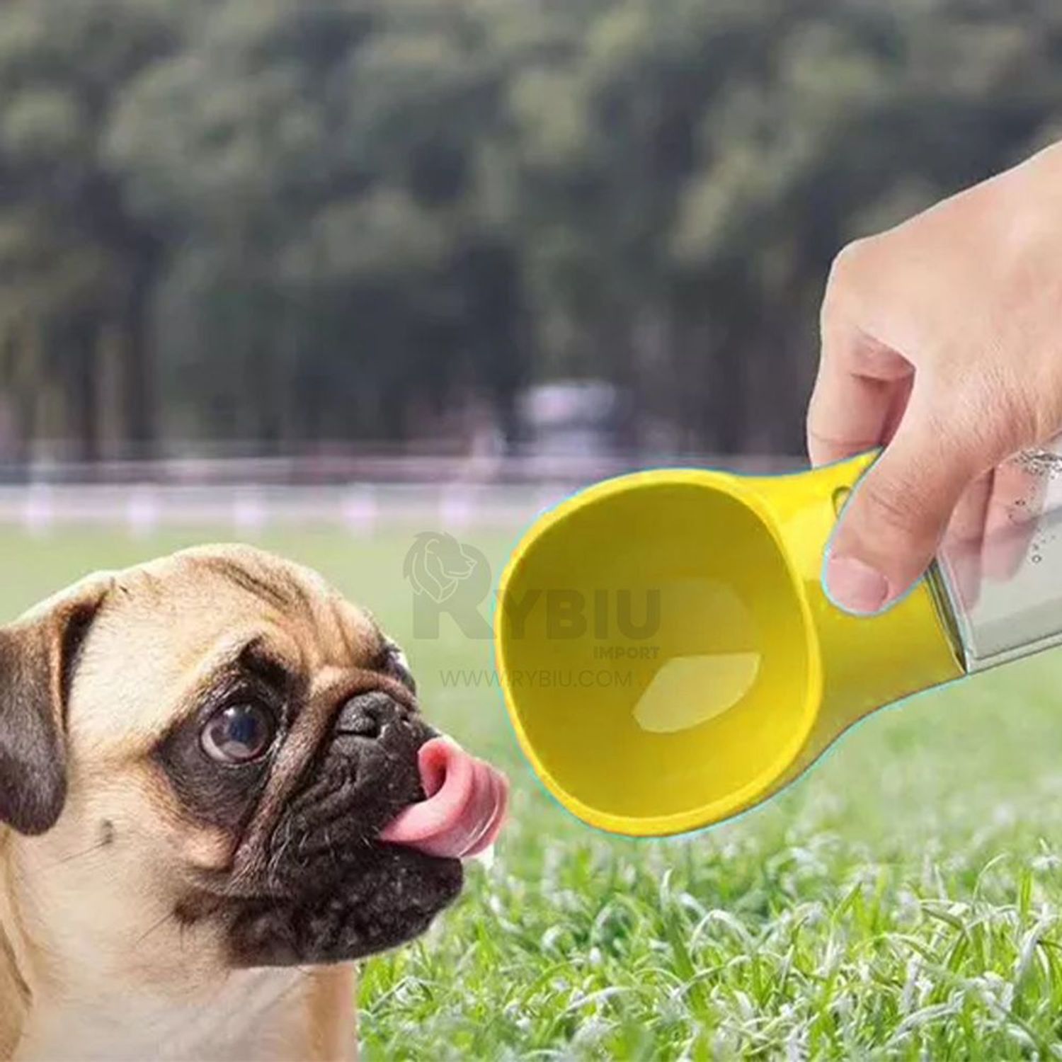 Bebedero Portátil Para Perros Amarillo