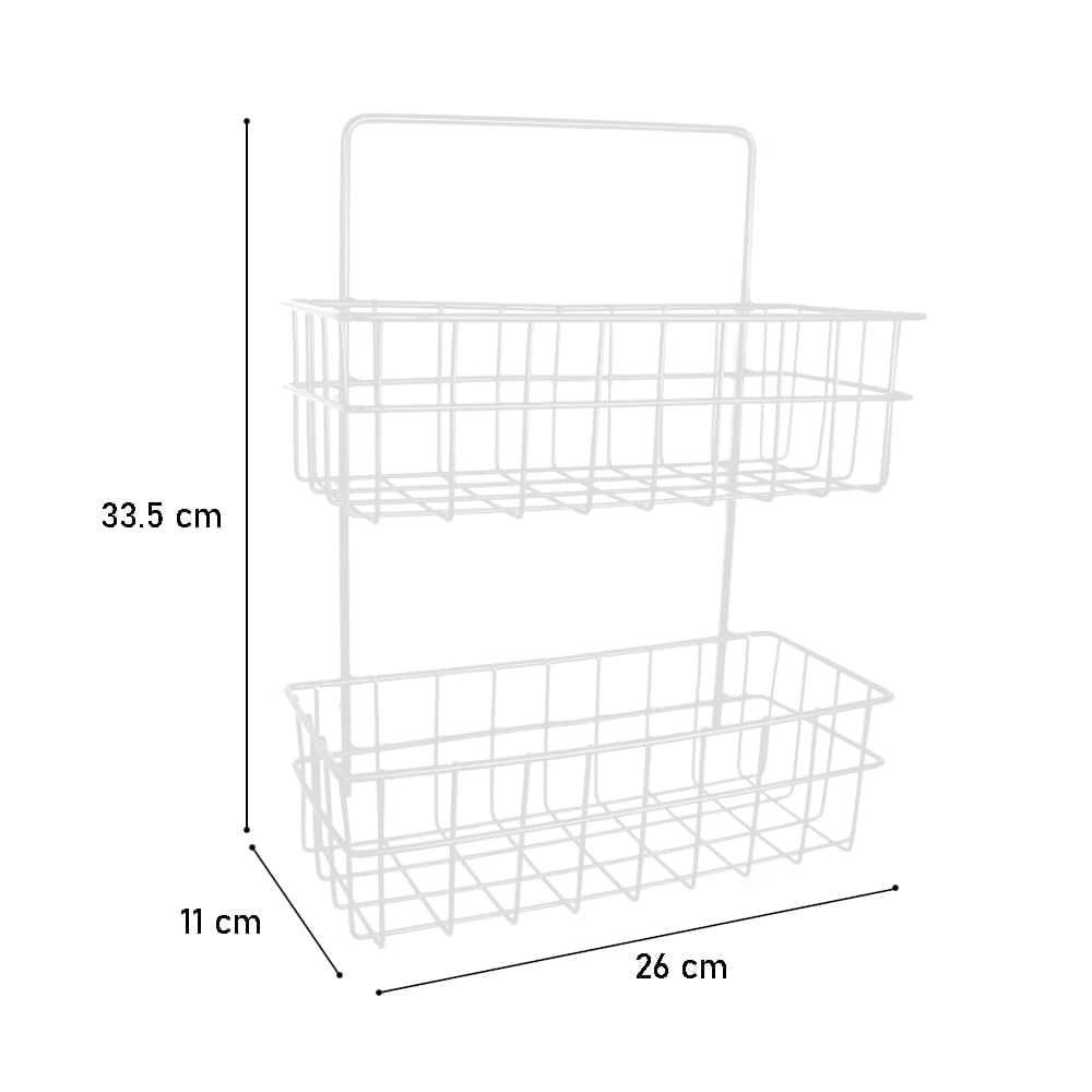 Estante Organizador Colgante de Almacenamiento para Pared 2 Niveles 32