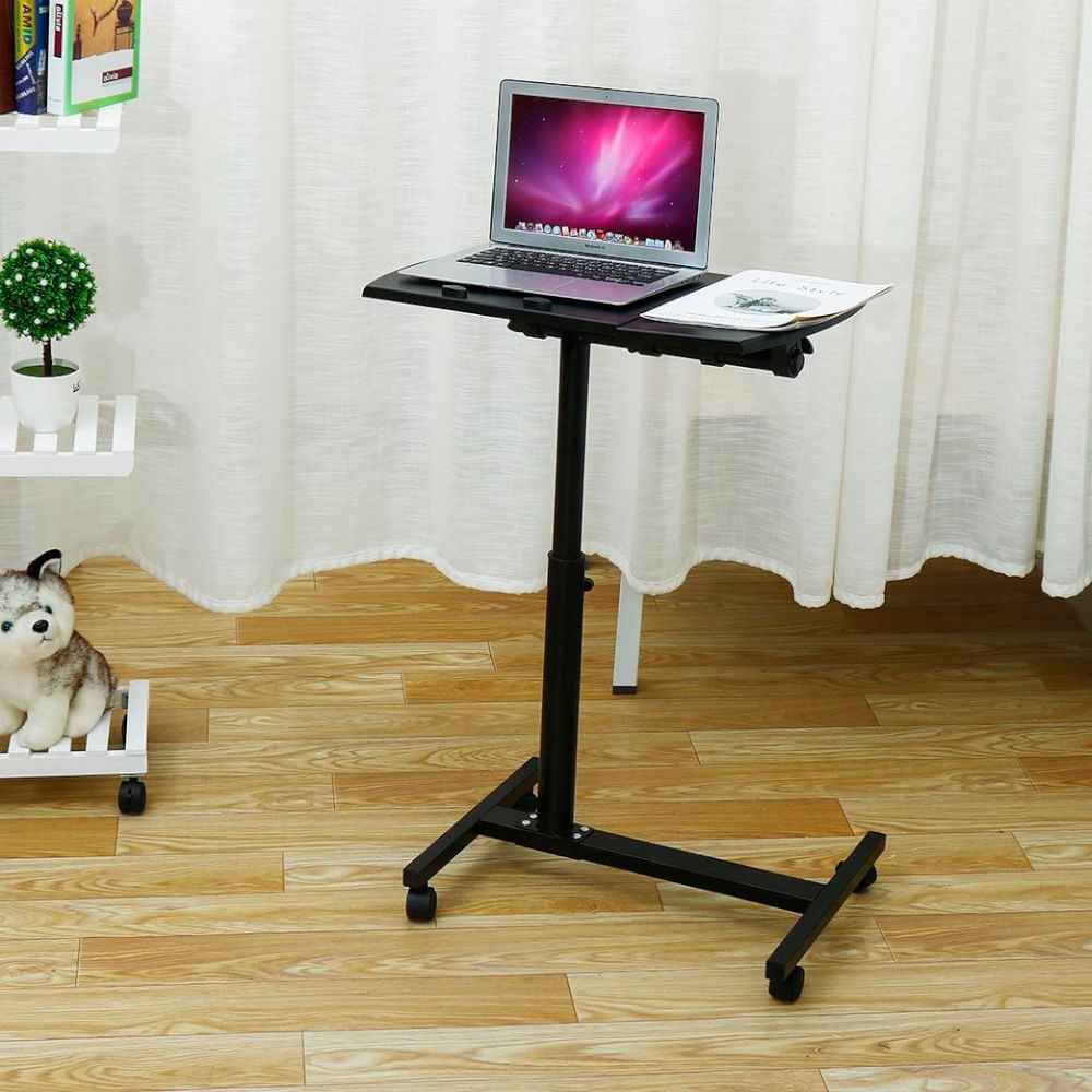 Mesa para Laptop con Ruedas Portátil Ajustable Porta Mouse
