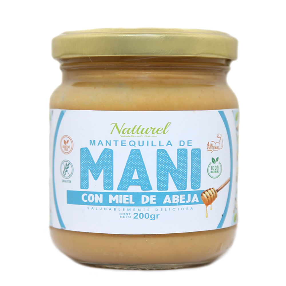 Mantequilla de Maní Natturel con Miel de Abeja 200g