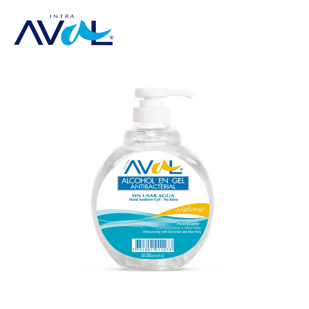 Alcohol en Gel Aval Antibacterial Natural 380ml