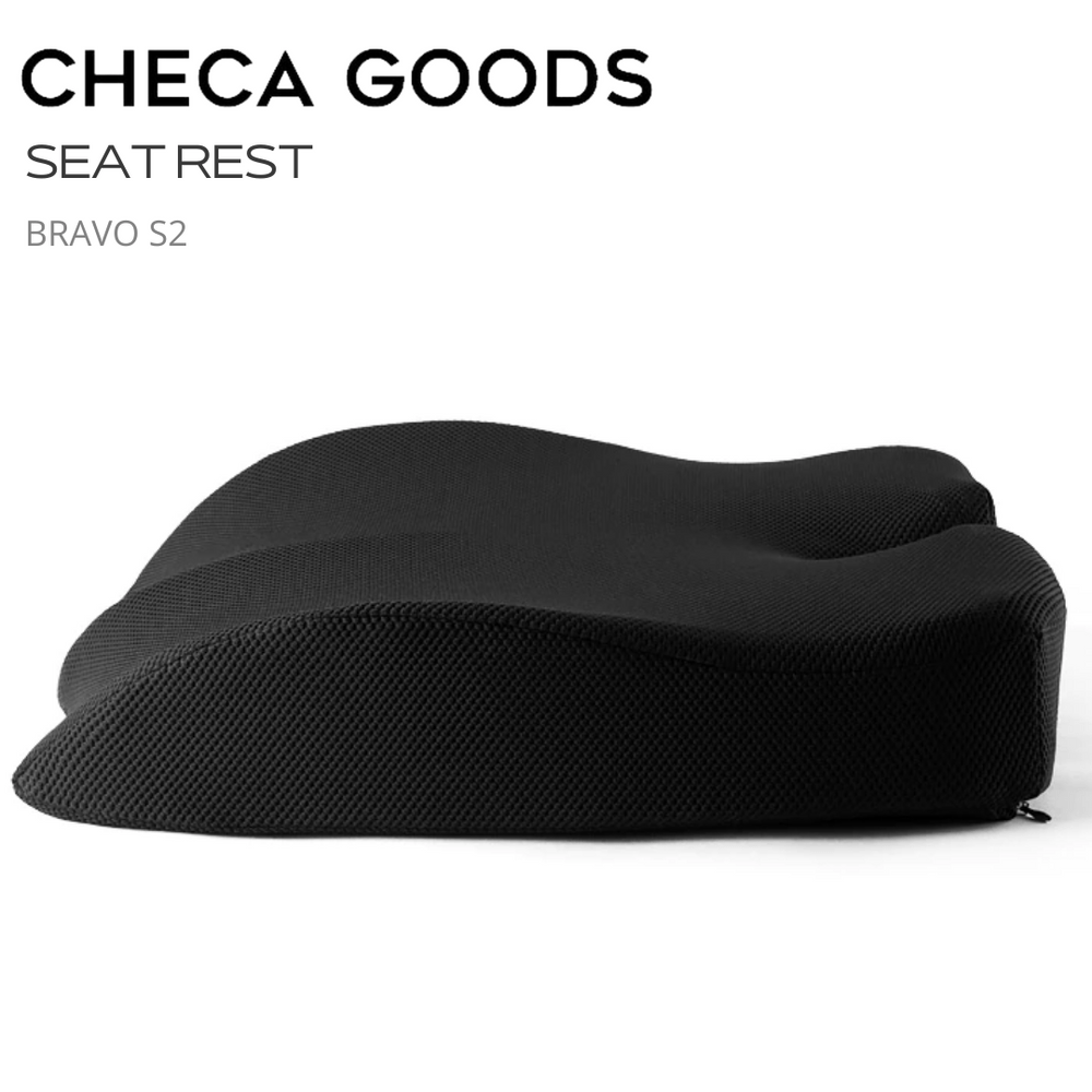 Pack Cojín Ergonómico Espaldar Lumbar B7 y de Asiento Anti Entumecimiento S2 Negro Checa Goods