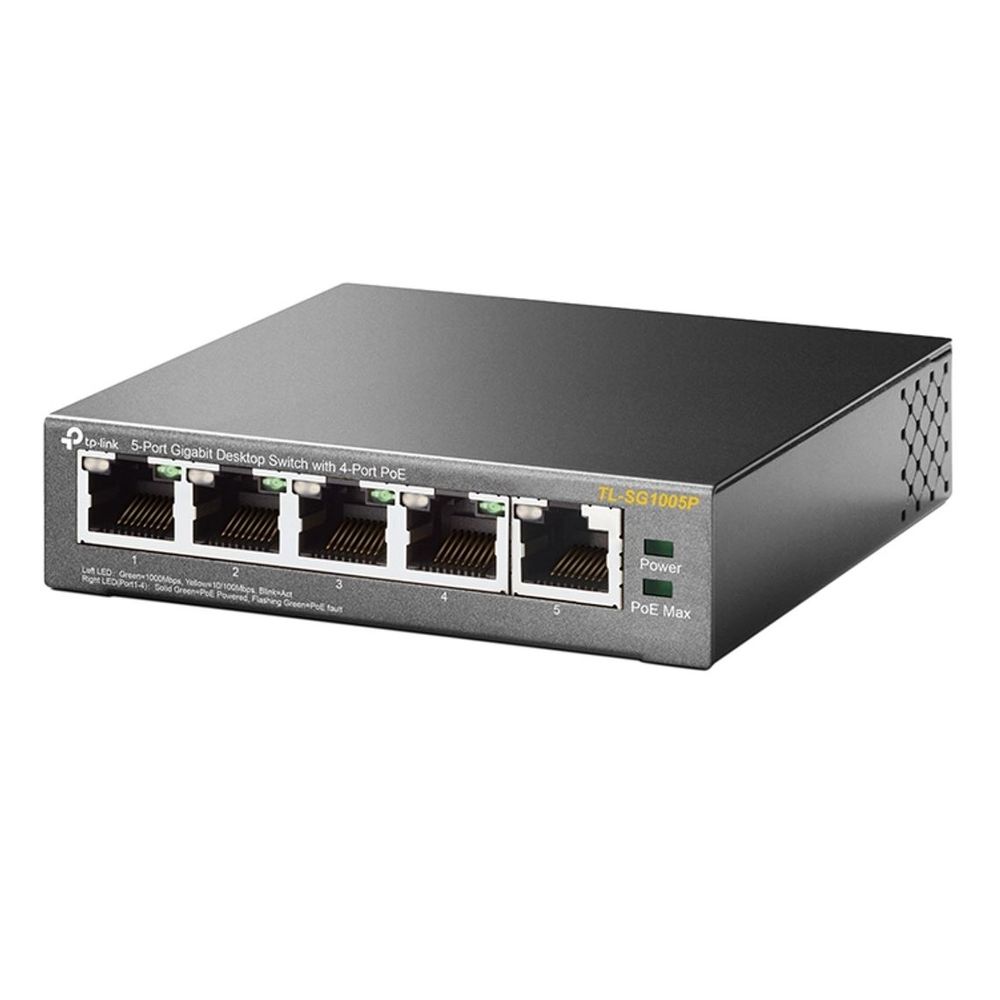 Switch TP-Link TL-SG1005P de 5 Puertos Gigabit (4 Puertos POE+)
