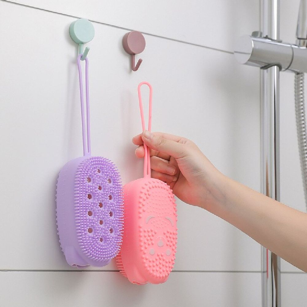 Esponja Cepillo Relajante para Ducha Baño de Silicona Morado