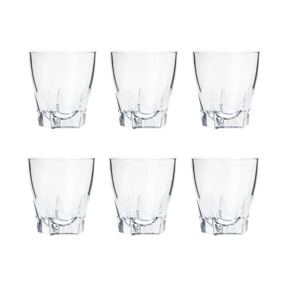 Set de 6 vasos altos de cristal para whisky o agua, 6 colores