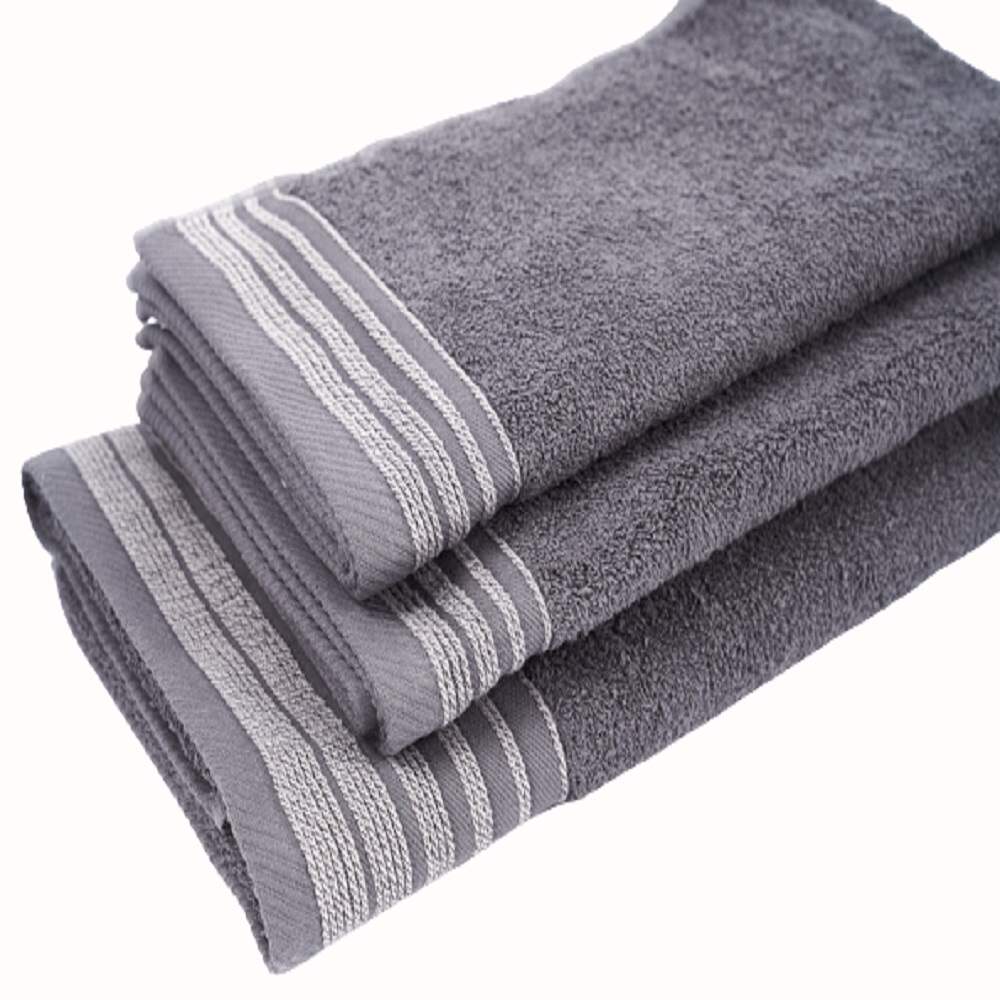 Pack De 03 Toallas 100% Algodón Sleeper Tulum Gris