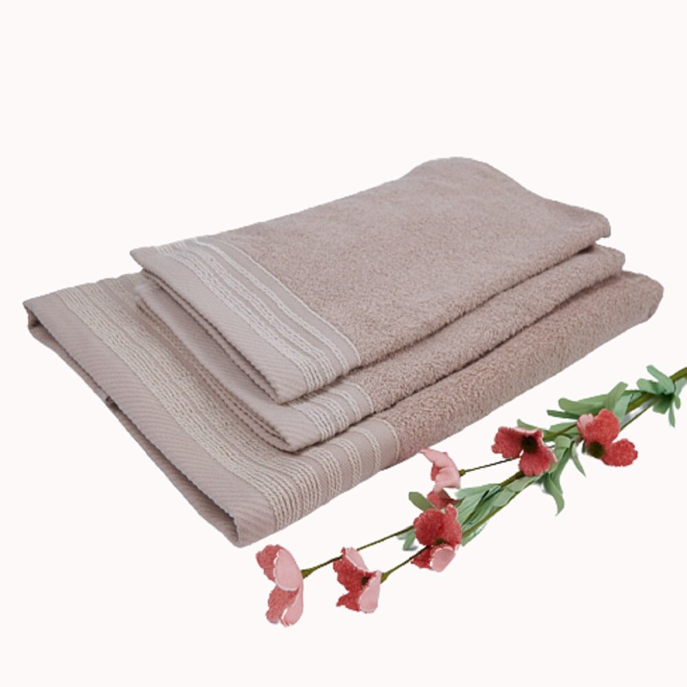 Pack De 03 Toallas 100% Algodón Sleeper Tulum Beige