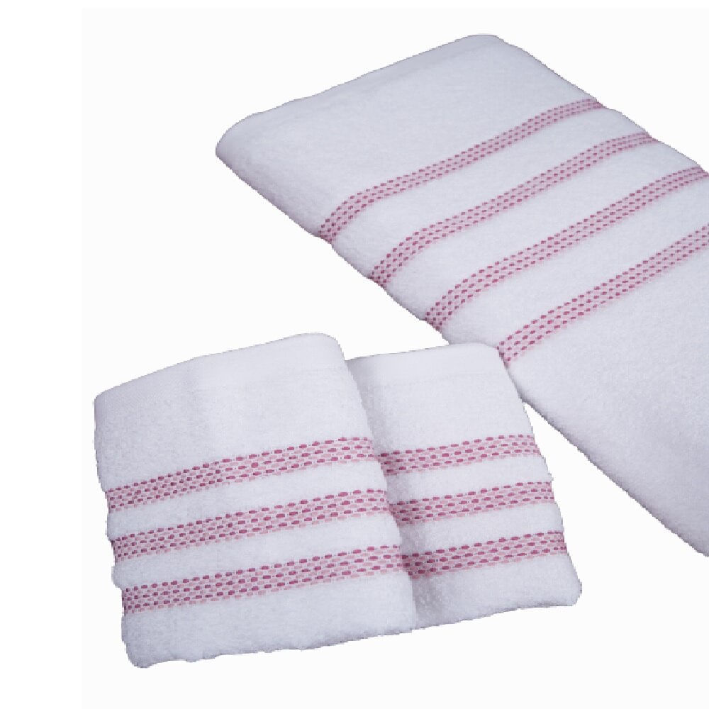 Pack De 03 Toallas 100% Algodón Sleeper Bahamas Blanco y Guinda