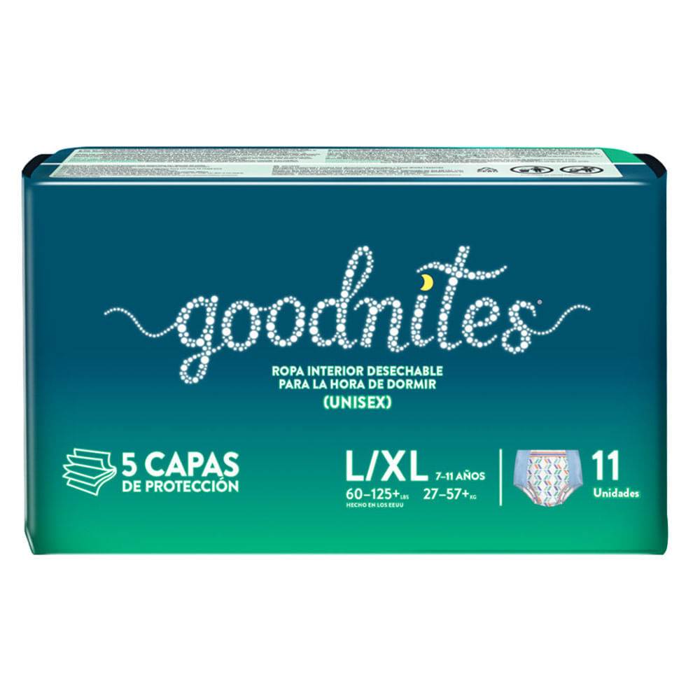 Ropa Interior Desechable Goodnites Unisex L/XL - 11 UN